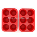 Vente chaude de 6 tasses FDA Food Grade Cuisine résistante à la chaleur Cuisine antiadhésive Cuisinière à cuisson Moulin muffin Muffins muffins en silicone Pan